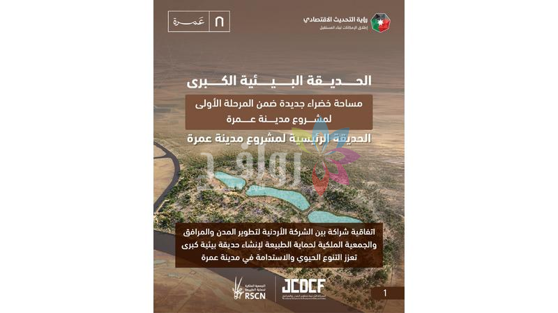 توقيع اتفاقية لإنشاء حديقة بيئية كبرى لتكون الحديقة الرئيسة لمشروع مدينة عمرة