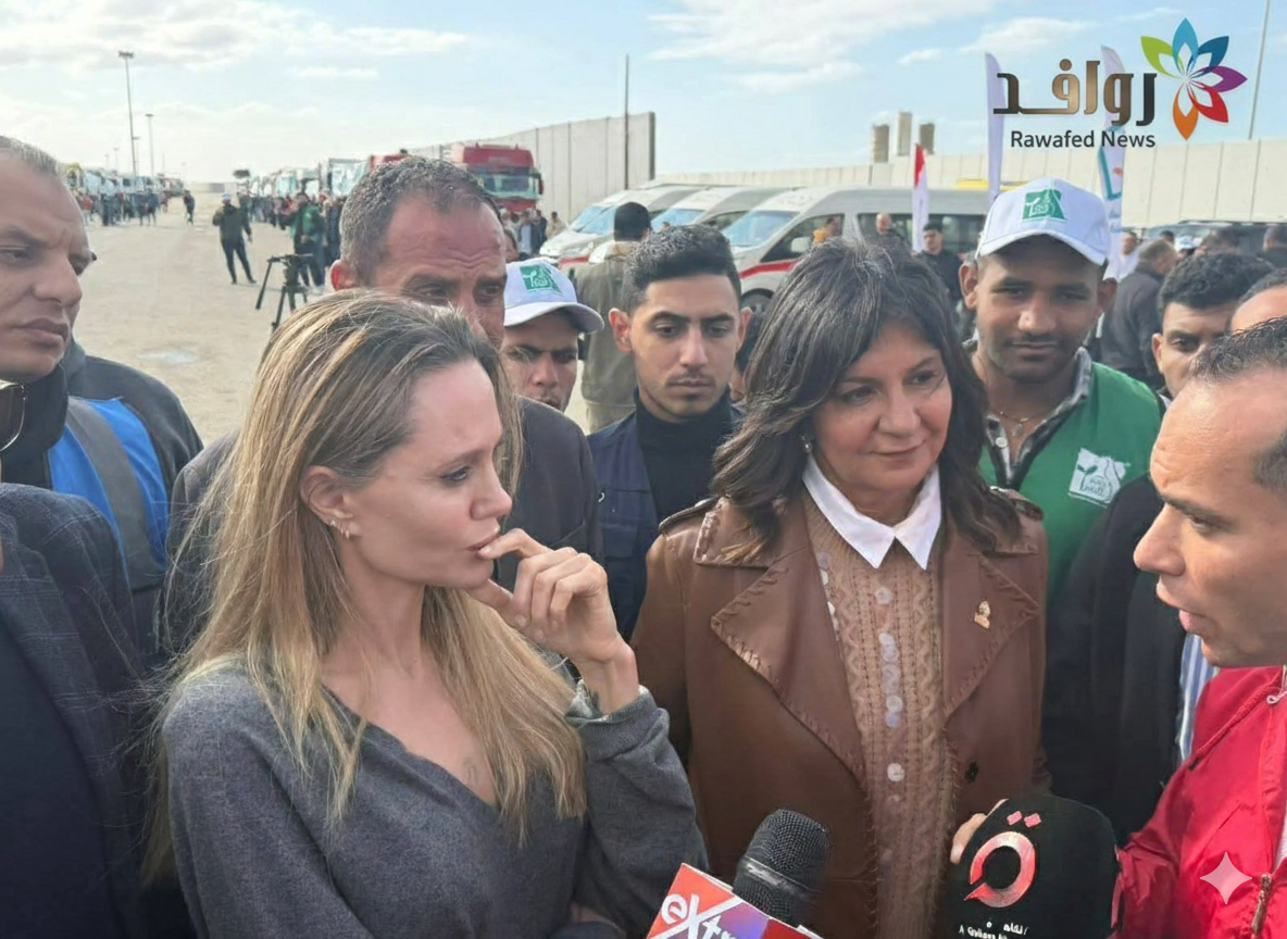 انجلينا جولي تصل معبر رفح في زيارة انسانية