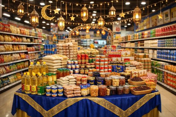مخزون وفير من السلع الاستهلاكية قبل رمضان وحركة تجارية نشطة