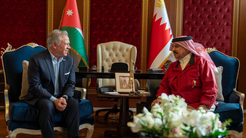 الملك عبدﷲ والعاهل البحريني يؤكدان ضرورة خفض التصعيد الإقليمي