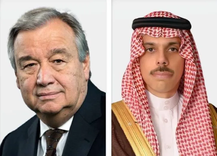 فيصل بن فرحان وغوتيريش يناقشان مستجدات الأوضاع الإقليمية