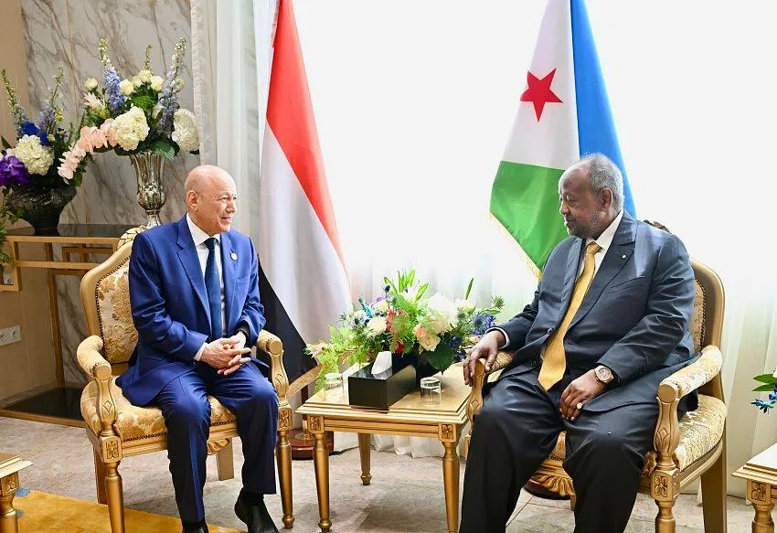 العليمي يعزز التعاون مع جيبوتي والصومال لمواجهة التحديات الأمنية