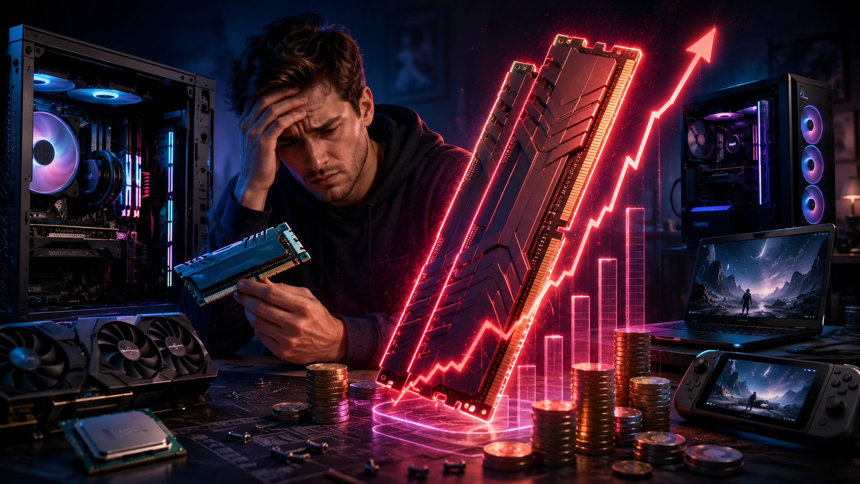 تجميع الحواسيب يواجه أزمة الذواكر: حلول مبتكرة لتجاوز ارتفاع الأسعار