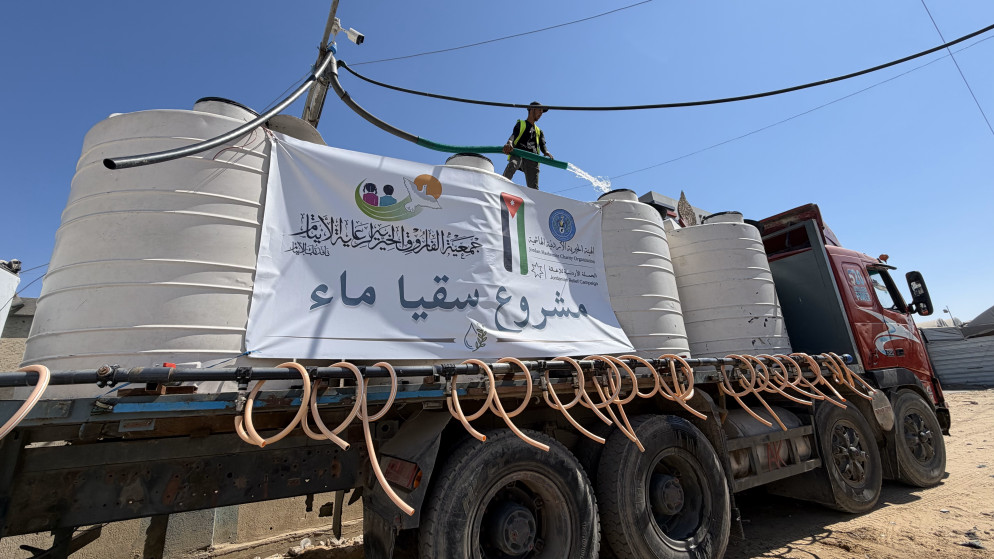 مبادرات اردنية مستمرة لتوفير مياه الشرب في مواصي خان يونس