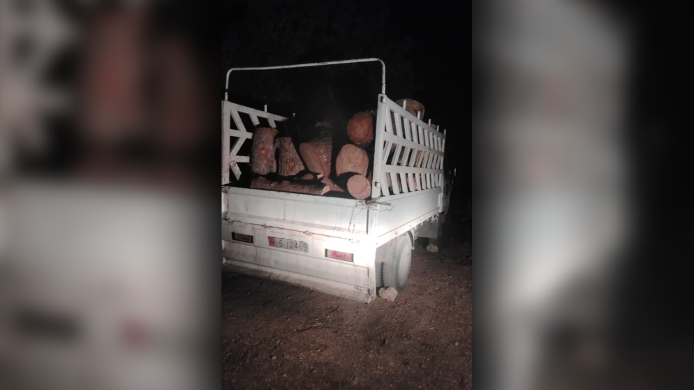 ضبط ١٠ اطنان من الحطب المهرب في مداهمة امنية بجرش