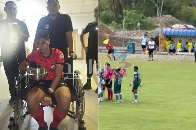 بالفيديو.. لاعب يرشق حكما مساعدا بحجر في وجهه